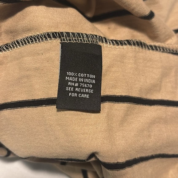 WXYZ Tan Striped Men's Shirt With New York Logo - Picture 6 of 6